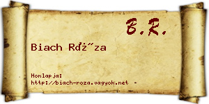 Biach Róza névjegykártya